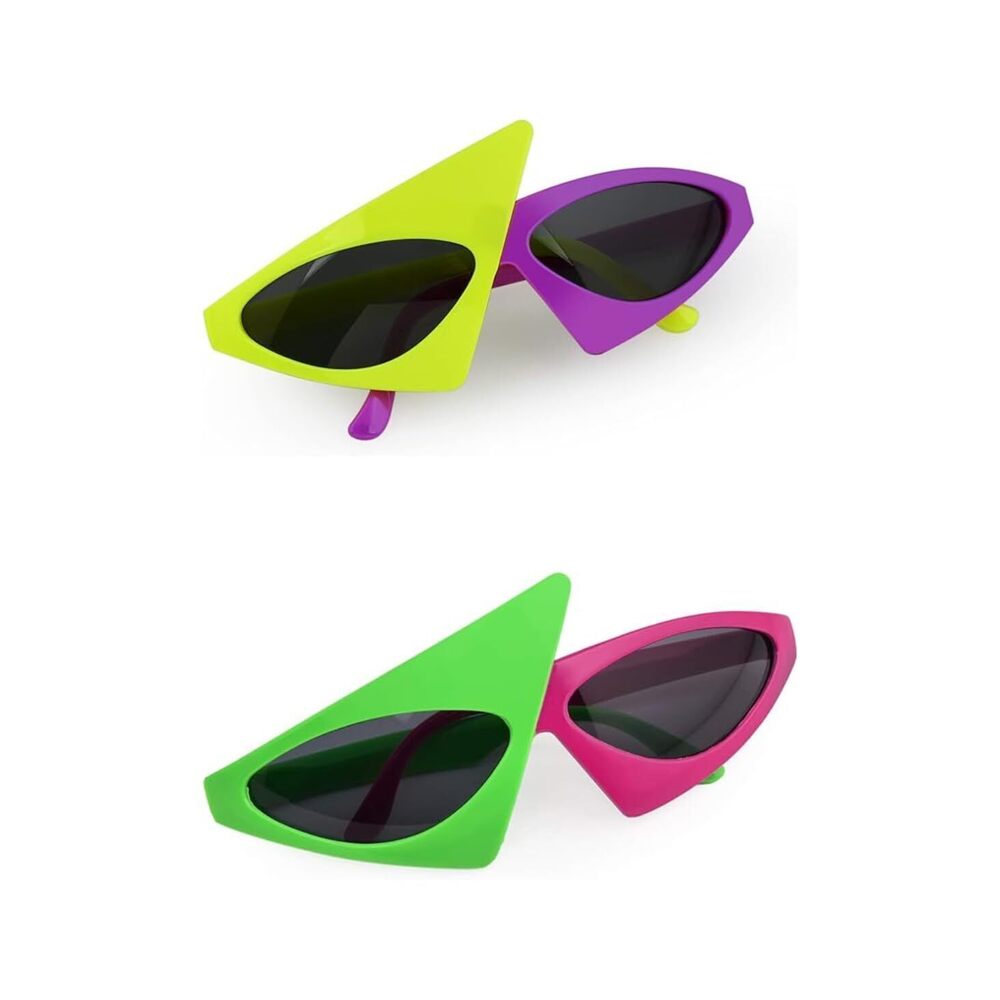 1087 Novelty Party Sunglasses 80s Asymmetric Glasses Neon Glasses for Hip